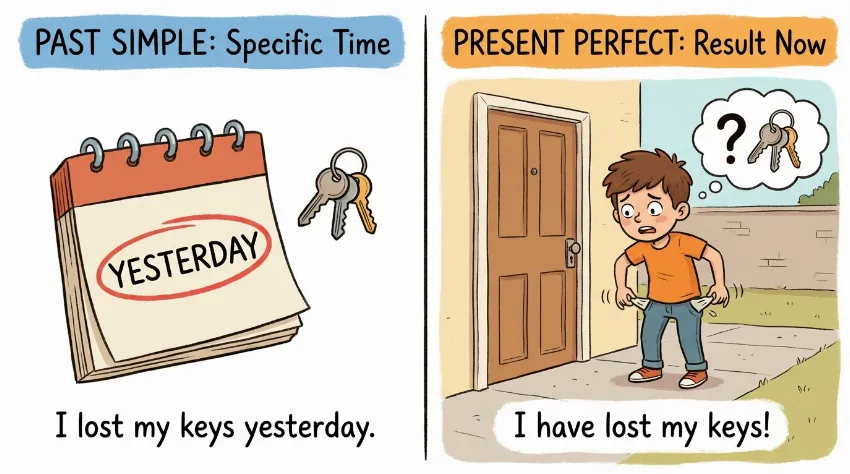 Primerjava med Past Simple in Present Perfect Simple